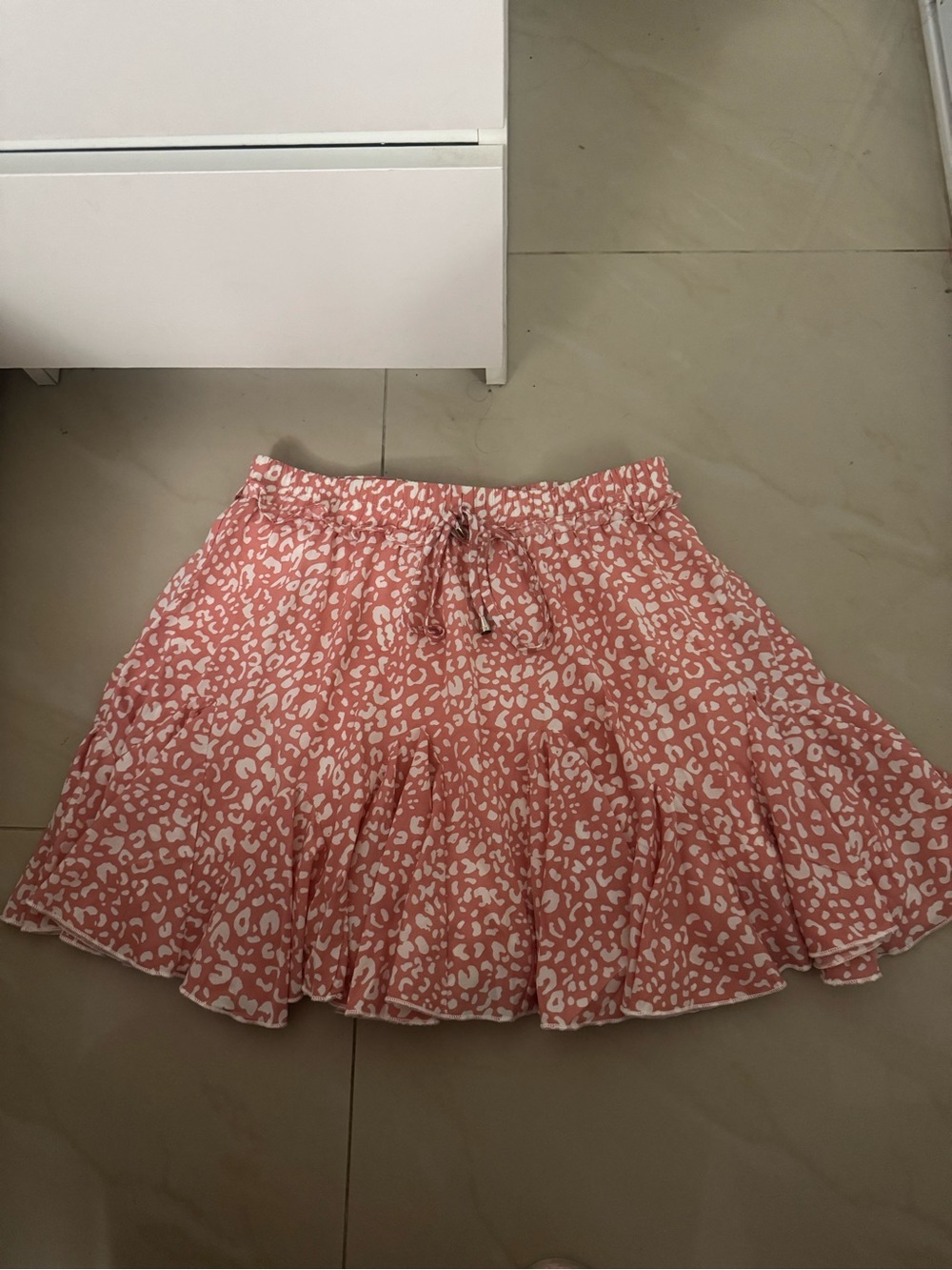Women's Pink Patterned Tiered Skirt - (Brand Unspecified)